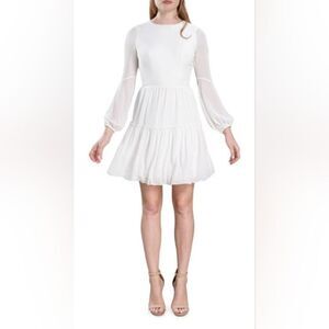 DRESS THE POPULATION Paola Back Cutout Mini Dress NWT size medium white